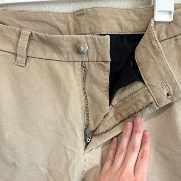 Lululemon Pants Mens 34 Tan Commission ABC Warpstreme Slim Fit Performance - Picture 3 of 11